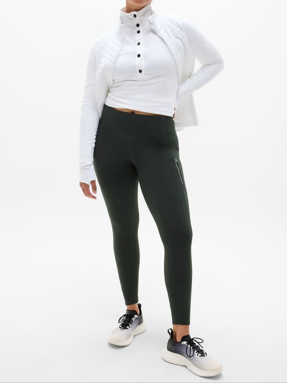 Athleta High-Rise Leggings in Dark Green Size MP